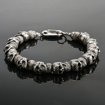 Handmade 925 Sterling Silver Bracelet With Natural Agate Stone