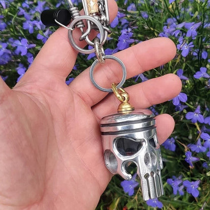 Piston Art Skull Keychain (Pendant/Flashlight/Bottle Ppener)