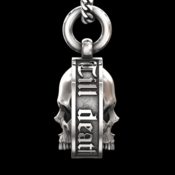 Till Death Do Us Part Skull Pendant | Sterling Silver