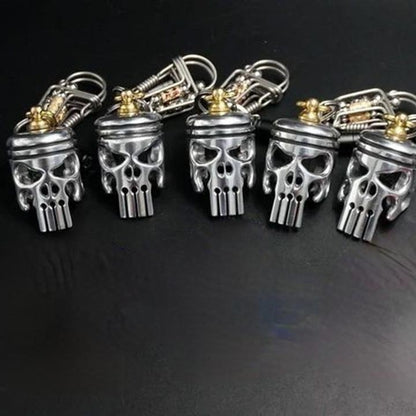 Piston Art Skull Keychain (Pendant/Flashlight/Bottle Ppener)